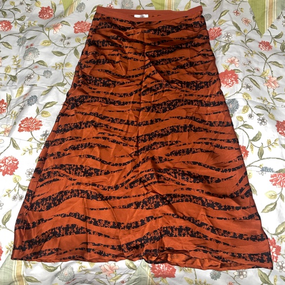 Anine Bing Silk Rust Zebra Skirt - Picture 2 of 8